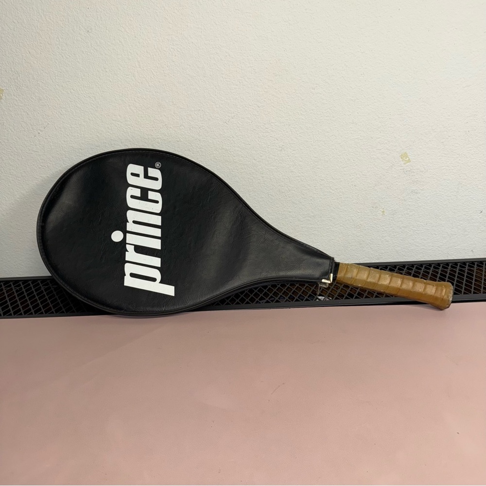 Prince Graphite Volley Series 110 Tennis Racquet Leather Grip & Cover VTG 1986